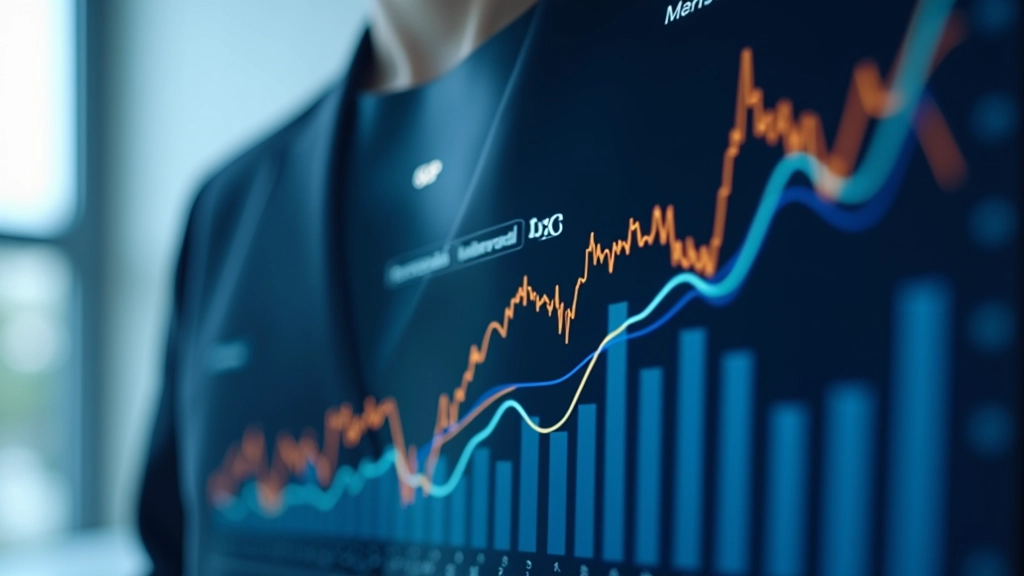 Graphique économique montrant les tendances de croissance du PIB avec des courbes d'analyse macroéconomique